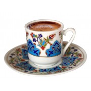 MEVLANA -SEMAZEN ÇİNİ DESENLİ 2'Lİ KAHVE TAKIMI 